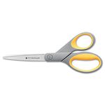 Westcott Titanium 8-Inch Straight Scissor (13529) - Single, Grey with Yellow