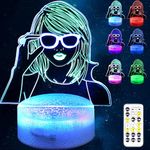 TS Singer Night Light,Tay 3D Night Light with Remote Color Changing and Timing,Room Party Decor Lamp Gift for Fans,Music Lover,Christmas Birthday Boys Girls (MMDC1)