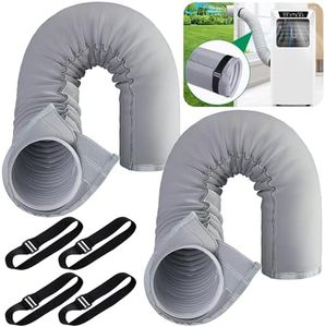 RunNico 2 Pack Portable AC Hose Cover, Thick Air Conditioner Hose Wrap,Insulated Hoses Duct Vent Cover, AC Hose Insulation Sleeve for 5" & 5.9" Diameter Exhaust Hoses Tube