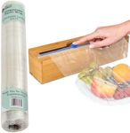 Green Stand Market 400 Sq Ft Compostable Plastic Wrap & Dispenser Bundle – 12" ASTM D6400 Certified – Eco-Friendly, Durable, Food Safe Alternative