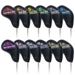 Craftsman Golf Magnetic Iron Headcover set 12ps/set with Colorful No. For Right Handed Golfer