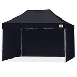 ABCCANOPY Pop Up Gazebo Canopy Commercial Tents Market stall with 4 Removable Sidewalls and Roller Bag Bonus 4 Weight Bags. (3x4.5M, Black)