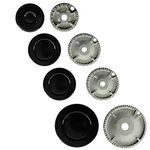 SPARES2GO (Non Universal) Oven Cooker Hob Gas Burner Crown & Flame Cap Kit for DeLonghi Oven/Cooker/Hob (Small, 2 Medium & Large, 55mm - 100mm)
