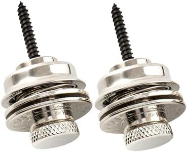Musiclily Pro Heavy Duty Guitar Strap Locks Security Straplocks System for Fender Strat/Tele Electric Acoustic Guitar or Bass, Nickel (Set of 2)