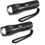 H&S LED Torches Set of 2 - Super Bright Small Torch - Pocket Sized Waterproof Torches Perfect for Hiking or Camping, Mini Size Flash Light T6 LED Chip with 5 Lighting Modes