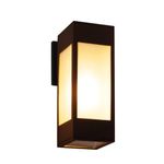 Cerdeco 10.75 Inches Outdoor Wall Light Modern Outdoor Wall Sconce,Aluminum Black Porch Sconce Wall Mounted Lighting with E26 Socket and 3 Side Frosted Glass[ETL Listed]