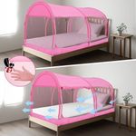 Alvantor Mosquito Net Bed Canopy Tents Dream Tents Privacy Space Twin Size Sleeping Tents Indoor Pop Up Portable Frame Breathable Cottage Pink (Mattress Not Included)