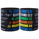 CYCLUSIVE 6 Pieces Christian Bible Verses Silicone Wristbands-Popular Bible Verses Faith Rubber Bracelets-Religious Jewelry Gifts-Jesus Bracelet for Men Women, 8 inches, Rubber