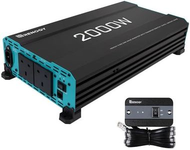 Renogy 2000W Inverter Pure Sine Wave, Inverter 12V DC to 240V AC, 4000W Peak with UK Sockets, Auto Transfer Switch and Remote Controller for Off-grid, RV, Camping, and Home