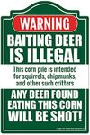 Baiting Deer is Illegal Novelty Sign | Indoor/Outdoor | Funny Home Décor for Garages, Living Rooms, Bedroom, Offices | SignMission Wall Gag Gift Sign Wall Plaque Decoration