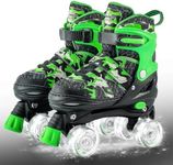 Adjustable Roller Skates for Boy & Youth, Kids Roller Skates with All Light up Wheels for Indoor Outdoor Sports