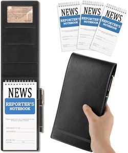 Resurhang 3 Pcs Reporters Notebook with Cover 4" x 8" Journalists Notebook Steno Pads Top Spiral Journalists Lined Steno Notebooks Gifts for Christmas Reporter Journalists(Black)