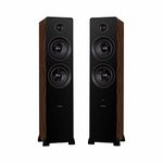 Fluance Ai81 Elite Powered 2-Way Floorstanding Tower Speakers, 150W Built-in Amplifier for 2.0 Stereo Music & Movie Listening, TV, Turntable, PC & Bluetooth - 2x RCA, Optical, Sub Out (Natural Walnut)