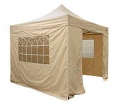 All Seasons Gazebos 2.5x2.5m Heavy Duty Fully Waterproof Pop up Gazebos and 4 Side Walls - Beige