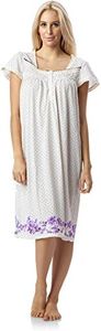 Casual Nights Women's Botanic Lace Short Sleeve Nightgown - Dot/Purple - 3X
