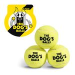 The Big Dog's Balls, Dog Tennis Balls, 3-Pack Large Yellow Dog Toy, Strong Dog & Puppy Tennis Ball