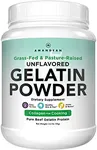 AMANDEAN Premium Gelatin Powder XL. Grass-Fed Beef Collagen Protein Supplement. Unflavored. Healthy Skin, Hair, Nails, & Gut. Paleo Friendly Cooking and Baking. 18 Amino Acids. Non-GMO.