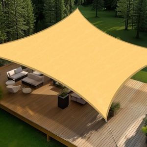 Artpuch 10' x 10' Sun Shade Sails Square Canopy, Sand UV Block Cover for Outdoor Patio Garden Yard