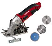 Einhell TC-CS 860 Mini Circular Saw | 450W, Tool-Free Cutting Depth Adjustment to Max. 23 mm | Compact Hand-Held Cutting Tool With 2 x Saw Blades (Wood/Plastic,) 1 x Diamond Cutting Wheel