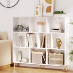 Artiss Bookshelf, 10 Cubes Book Shelf Corner Wall Shelves Display Cabinet Bookcase Bookshelves Free Standing Storage Home Living Room Bedroom Office Furniture, Sturdy Base White