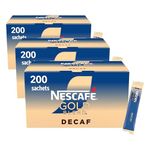 NESCAFÉ Gold Blend Decaf Instant Coffee Sachets - 200 x 1.8 g Sticks (Pack of 3)