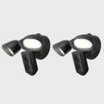 Ring Floodlight Cam Pro (2nd Gen) | Outdoor Security Camera with Retinal 4K, Low-Light Sight, 10x Enhanced Zoom, 2000 Lumen Floodlights & 85dB Siren | 30-day free trial of Ring Home Plan | 2 cameras, Black