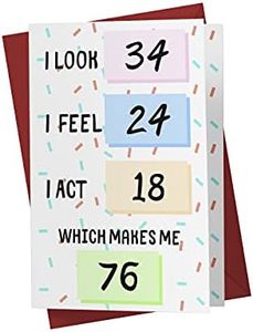 Funny 76th Birthday Cards for Women Or Men – for Friends, Family, Lover, Etc. – Funny Birthday Cards 76 Years Old – Perfect Funny Birthday Cards 76th Anniversary – with Envelope