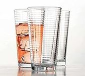 Glaver's Drinking Glasses Set of 10 Highball Glass Cups, Premium Quality 17 Oz. Coolers, Ribbed Glassware. Ideal for Water, Juice, Cocktails, and Iced Tea. Dishwasher Safe.