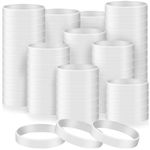 Liliful 200 Pcs Blank Silicone Bracelet Bulk Bracelet Graduation Elastic Bracelet Bulk Plain Rubber Wristbands for Adult Team Party Stocking Stuffer(White, 8 x 0.58 inch)