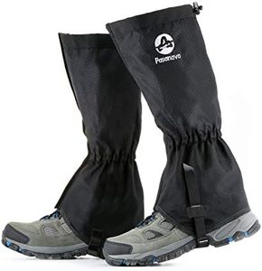 Pasanava Leg Gaiters Waterproof and Adjustable Snow Boot Gaiters One Size for Hiking,Walking,Hunting,Backpacking and Outdoor Climbing for Men and Women (Black)