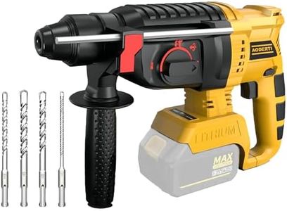 Cordless Rotary Hammer Drill for Dewalt 20V MAX Battery, Brushless SDS Rotary Hammer with Safety Clutch for Concrete/Masonry, 4 Modes with 360°Auxiliary Handle and 4 Drill Bits (Battery not included)