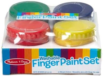 Melissa & Doug Finger Paint Set (4 pcs) - Red, Yellow, Blue, Green