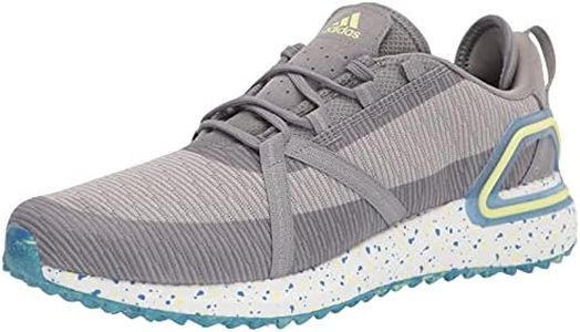 adidas Men's Unisex Solarthon Primegreen Spikeless Golf Shoes, Grey Three/Pulse Yellow/Grey Two, 13