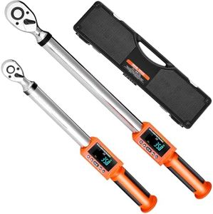 VEVOR Digital Torque Wrench Set, 2 Pieces, 1/2, 3/8 Inch Drive, 72-Tooth, ±2% High Accuracy Electronic Torque Wrench with Preset Value, Buzzer and LED Notification, for Automotive Motorcycle