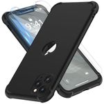 ORETECH for iPhone 11 Pro Case, with [ 2 x Tempered Glass Screen Protector] 360 Shockproof Heavy Duty Protection Ultra Thin Hard PC Silicone TPU Rubber Bumper Case Cover for iPhone 11 Pro - Black