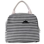 EurCross Black and White Stripes Insulated Lunch Box Bag for Women Girls Work School,Small to Medium Size Lunch Tote Bag for Adult Carry on-The-go