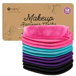 Orighty Makeup Remover Cloths Makeup Removal Face Cleansing Cloth, Reusable Makeup Remover Pads Remove Instantly Dirt with Just Water, 5 x 5 in (12 Pack)