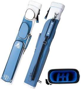 KONLLEN Billiards Case 6 Hard Holes Case Handmade 2 Butts 4 Bag Accessories 6 colors (Blue)