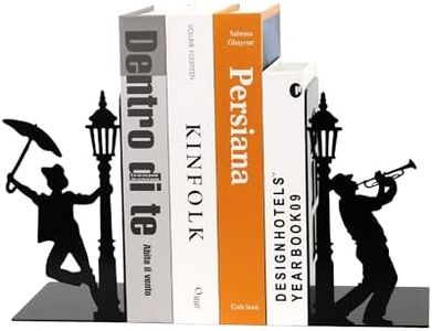 Weibefee Design Book Ends for Shelves Decorative Desk or Countertop, Hidden Metal Bookends Hold Books, Bookend Holder for Christmas Decorations Gift, Gift for Book End Christmas Decor (Set of 2)