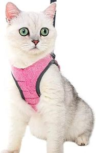 Crea CLEA- Pettorina per gatti ultra leggera e confortevole,con guinzaglio. (M, Rosa)