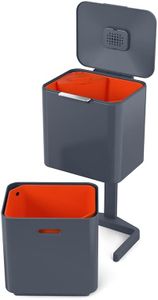 Joseph Joseph Totem Max 60L Kitchen Bin – Waste & Recycling, Odour Filter, Graphite
