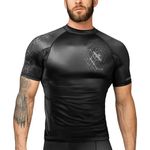 Hayabusa Geo Short Sleeve BJJ Rash Guard - Grey,Large