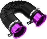 AUTO MT Turbine Intake Guide Pipe Air Intake Pipe 76MM 3inch Adjustable flexible hose Car Cold Air Turbo Intake Inlet Pipe Universal Pipe Air Intake Pipe (PURPLE-FLEXIBLE Pipe Air Intake Pipe)