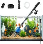 YISUIPU Electric Aquarium Vacuum Gravel Cleaner,32W 6 in 1 Multifunction Automatic Fish Tank Gravel Cleaner Vacuum for Wash Sand & Water Changer