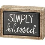 Primitives by Kathy Simply Blessed Box Sign Mini,Black