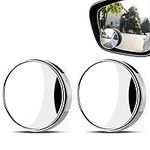 2 Pcs Blind Spot Mirrors For Cars, 360° Rotate Sway Round Curved Convex Wide Angle Mirror,Adhesive Waterproof Adjustable HD Rearview BlindSpot Mirrors for Universal Cars