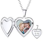 Custom Photo Locket Necklace for Women Forever in My Heart Locket Personalized Picture Locket Memorial Gifts