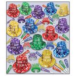 Beistle 88906-100 Gem Star New Year's Eve Assortment for 100 People Party Favors and Supplies-Hats, Tiaras, Noisemaker Horns, Paper, Multicolored