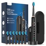 Sonic Electric Toothbrush for Adults and Kids - Sonic Toothbrushes with 8 Tooth Brush Replacement Head and 5 Brushing Modes, 120 Days of Use with 3-Hour Fast Charge, 2 Minute Smart Timer