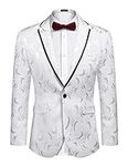 COOFANDY Men's Floral Suit Jacket E